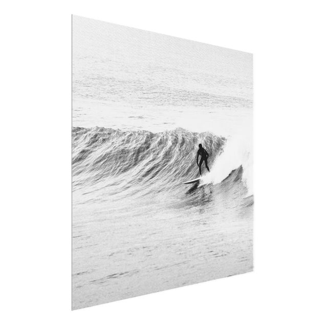 Tableaux en verre noir et blanc Time To Surf