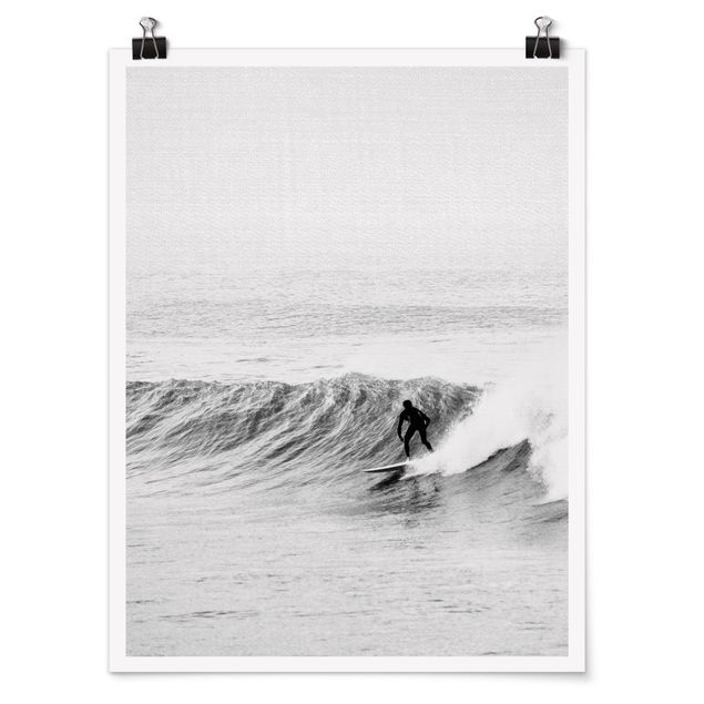 Posters en noir et blanc Time To Surf
