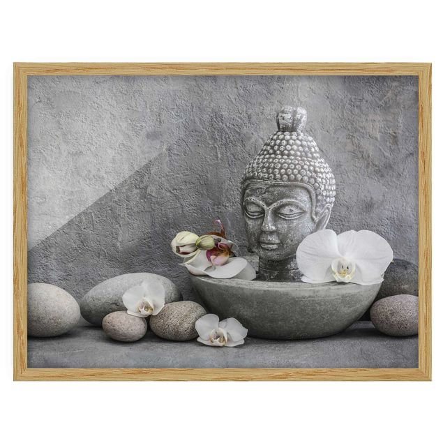 Tableaux reproductions Bouddha Zen, Orchidée et Pierre