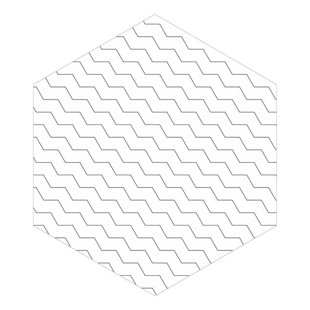 Papier peint hexagonal autocollant avec dessins - Zig Zag Pattern Geometry