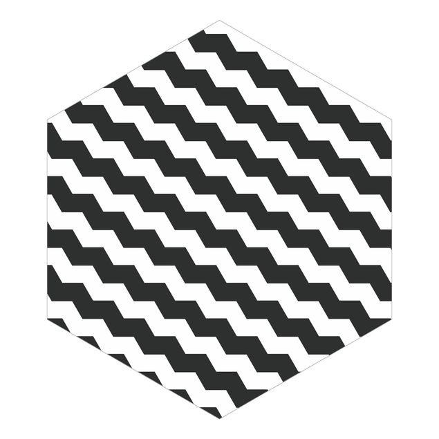 papier peint xxl Motif géométrique en zigzag noir et blanc
