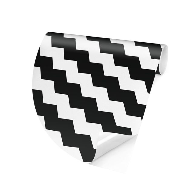 Papier peint moderne Motif géométrique en zigzag noir et blanc