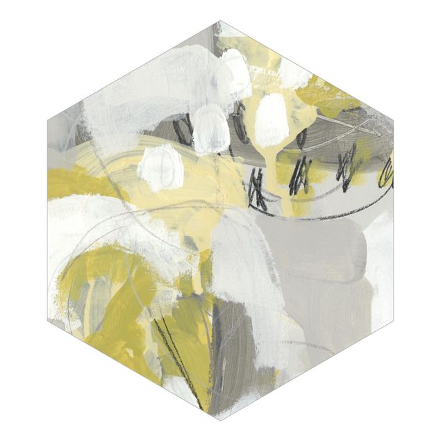 Papier peint hexagonal autocollant avec dessins - Lemons In The Mist I