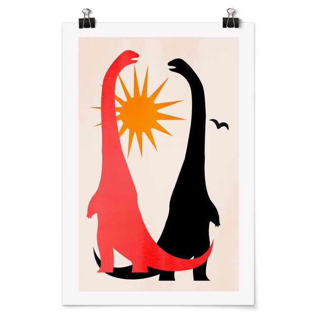 Reproduction de tableaux poster Deux dinosaures au soleil